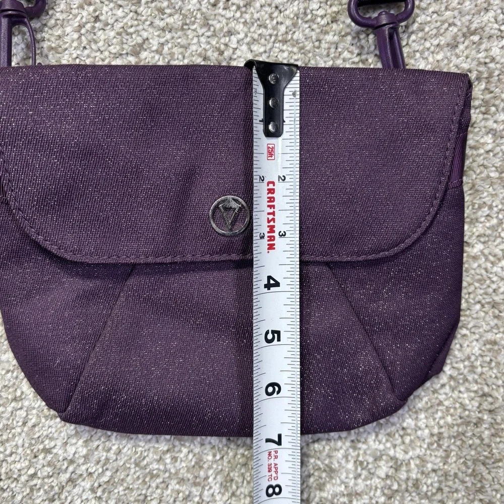 Ivivva By Lululemon Girls Mini Crossbody Bag Purple Glitter Canvas Strap 116599
